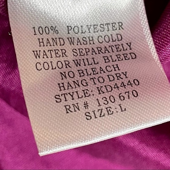 Katia One Shoulder Fit & Flare Magenta Cream Dress Size Large - Picture 12 of 12